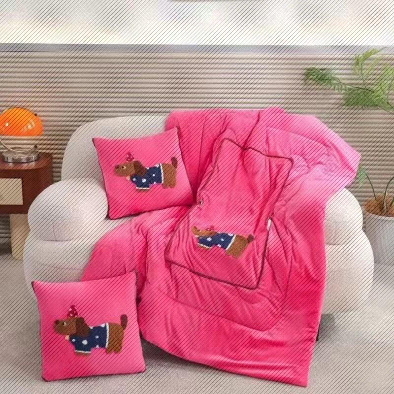 【腊肠狗背包毯】105*150cm轻奢柔软丝滑简约多功能透气保暖抱枕被