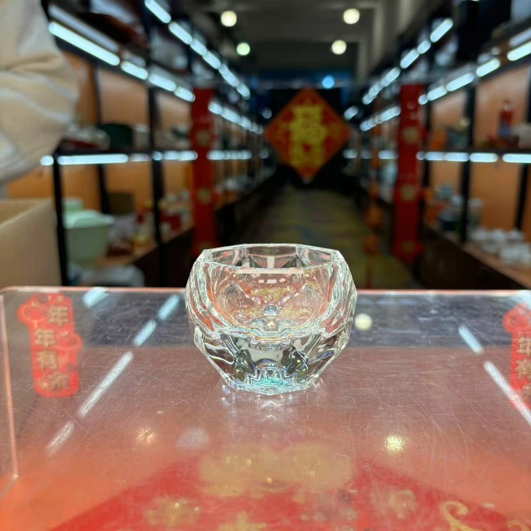 秋香茶具  高硼硅玻璃松石绿透明八方主人杯茶杯-5352