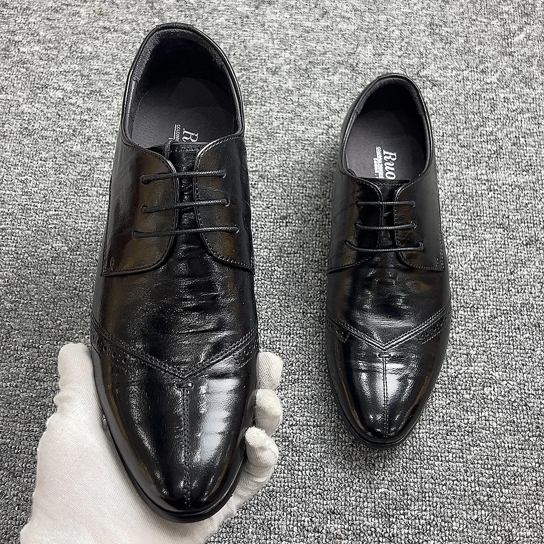 34码起英伦韩版鞋子英伦风小码尖头百搭黑色男士雕花休闲皮鞋潮流