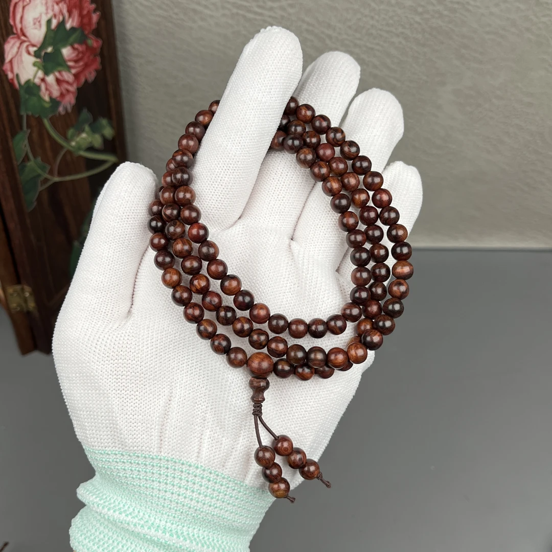 正宗海南黄花梨老料紫油梨0.6*108多圈手串材质保真多样发一