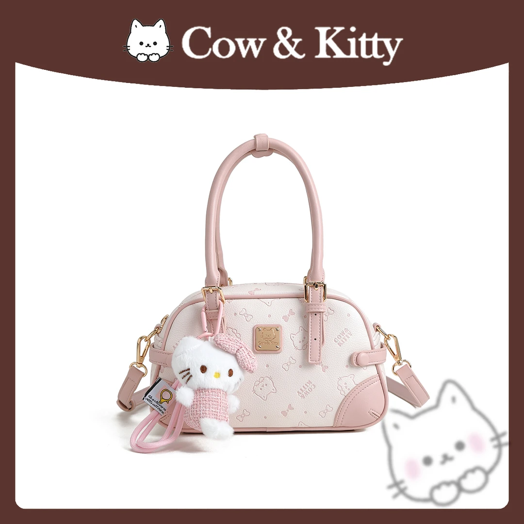 Cow&Kitty/璀璨樱花波士顿包手提单肩斜挎8073樱花粉
