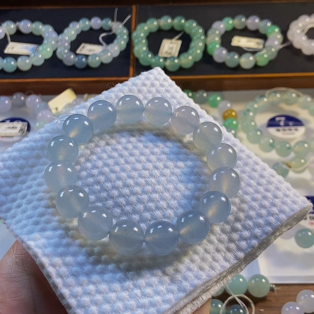 定制翡翠未镶嵌翡翠手串卡12+