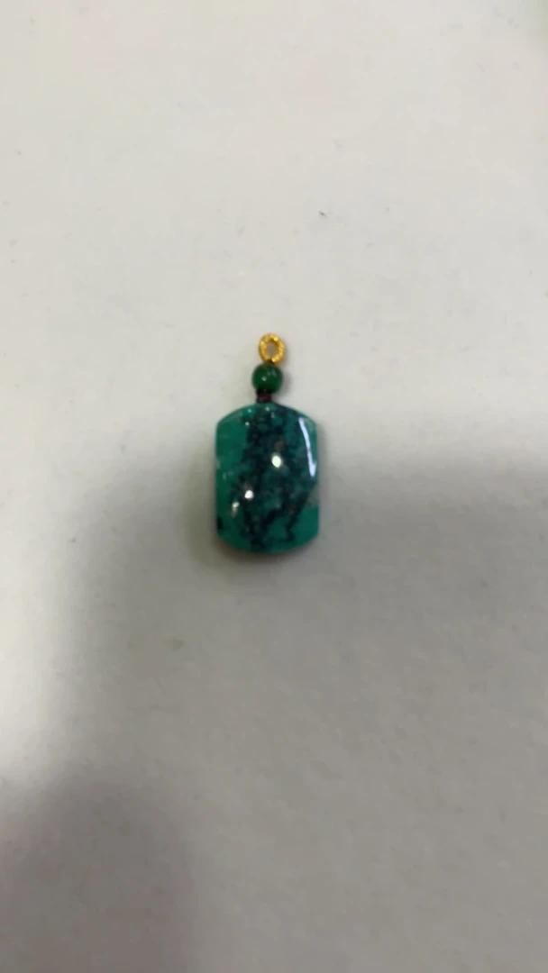 天然原矿绿松石无事牌