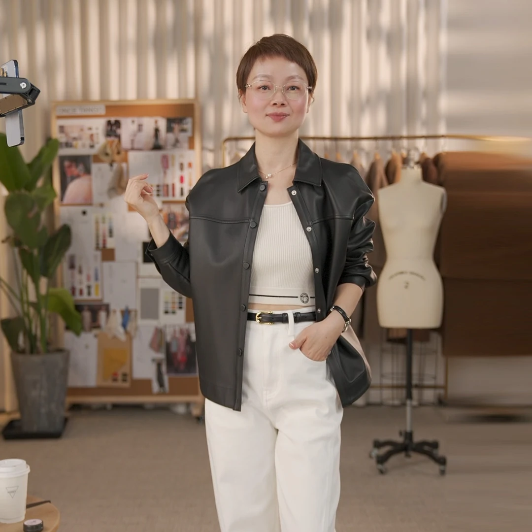 一支探戈丨【黑标系列】限量定制款复古羊皮面料 臻品皮衣30908