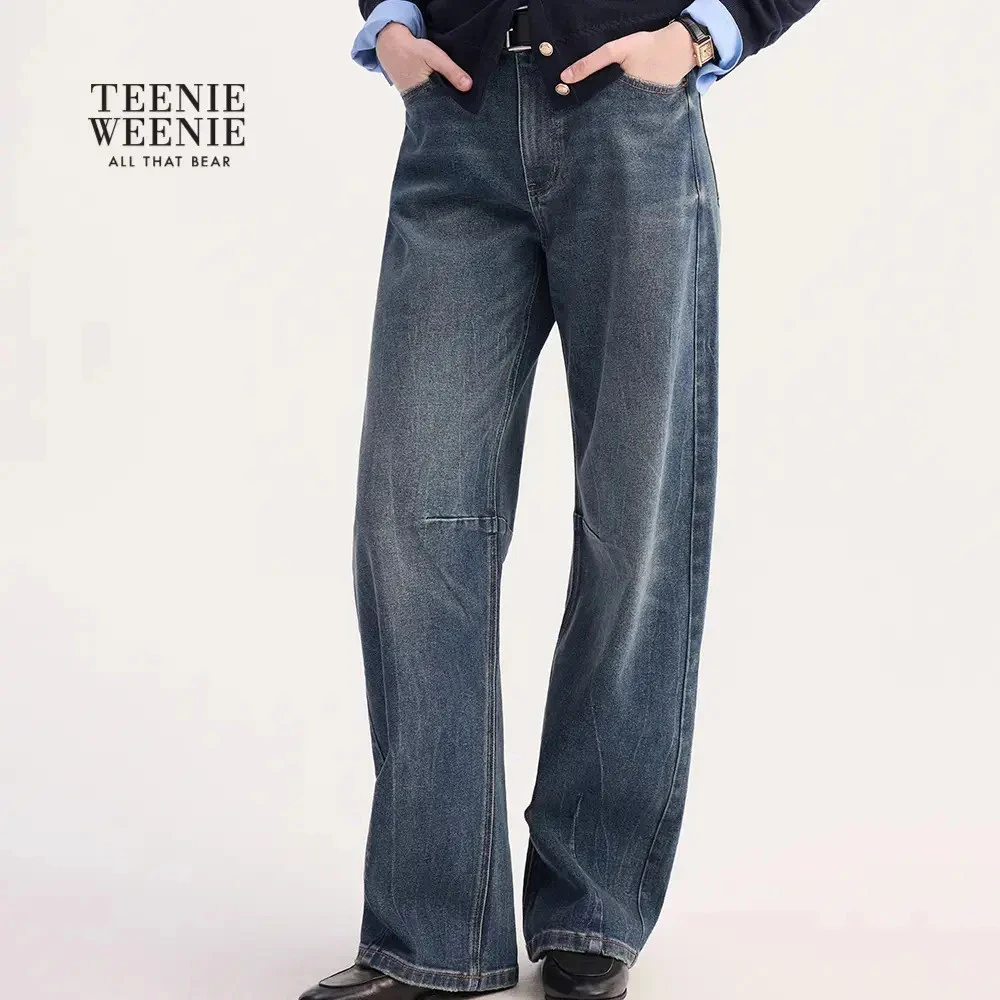 *TeenieWeenie小熊女长裤25舒适宽松牛仔香蕉裤TTTJ254902P牛仔裤