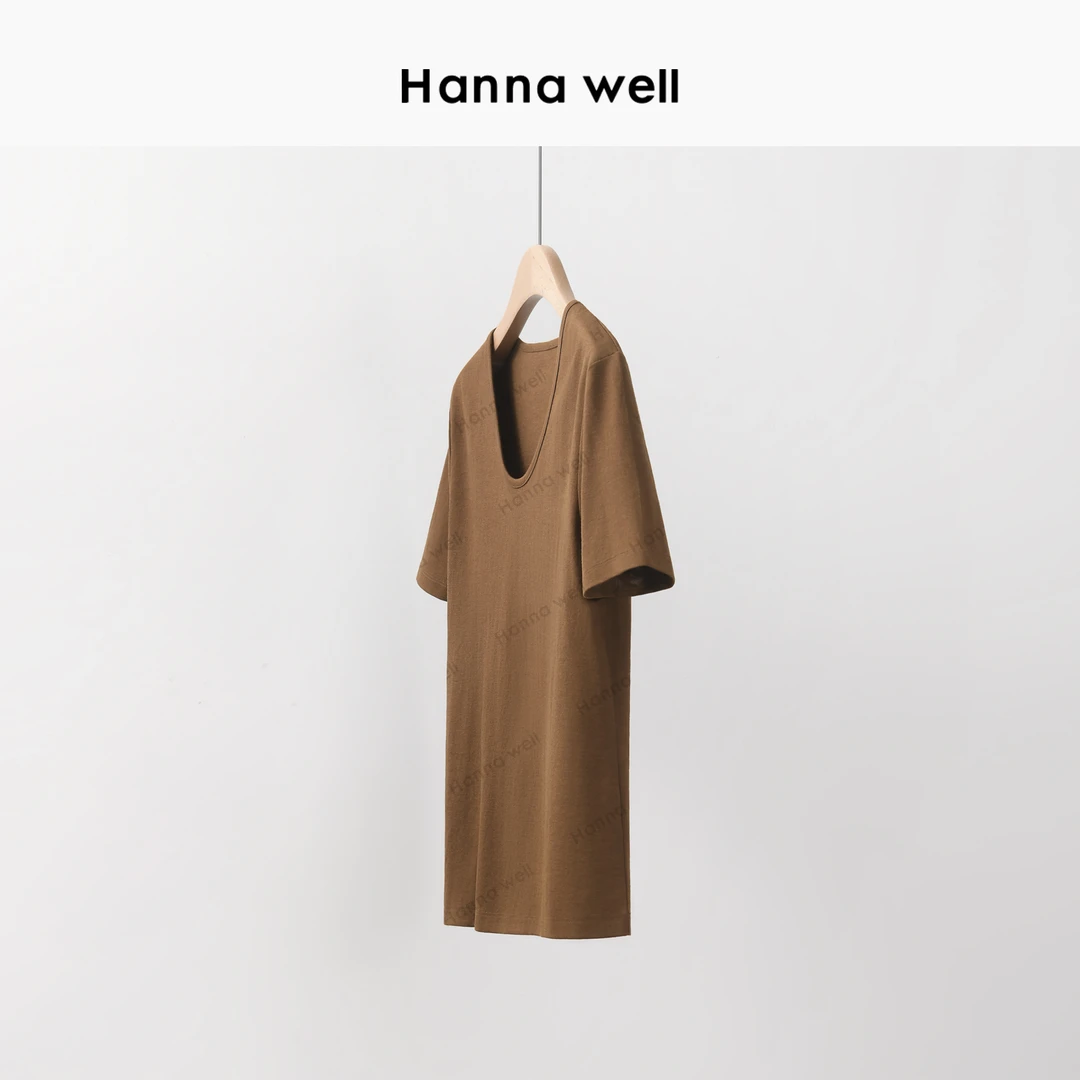 85号【年中狂欢】不退换！“焦糖T”醋酸桑蚕丝 小U领短袖T恤 TX4C7598