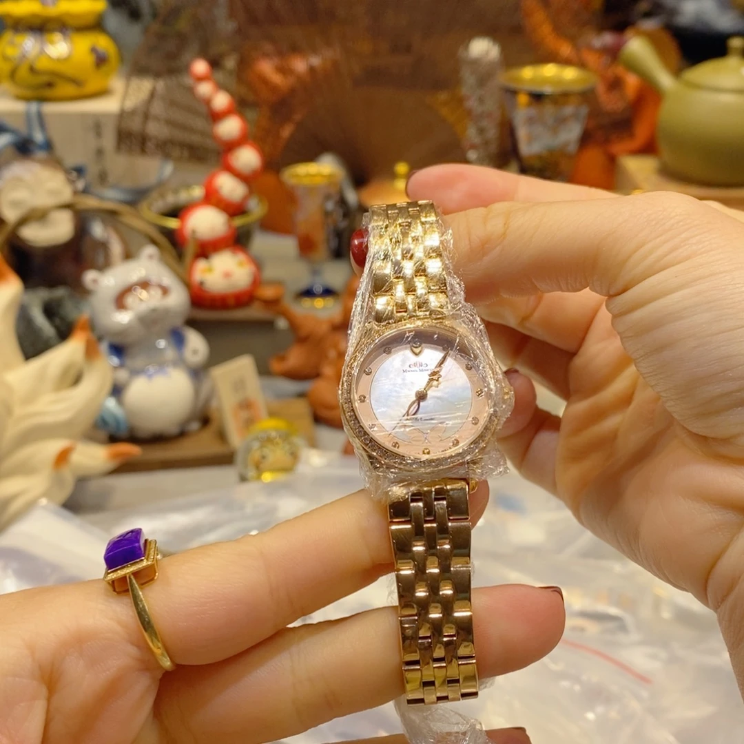 精钢小牛皮（革）精钢石英机芯-人工动能机芯