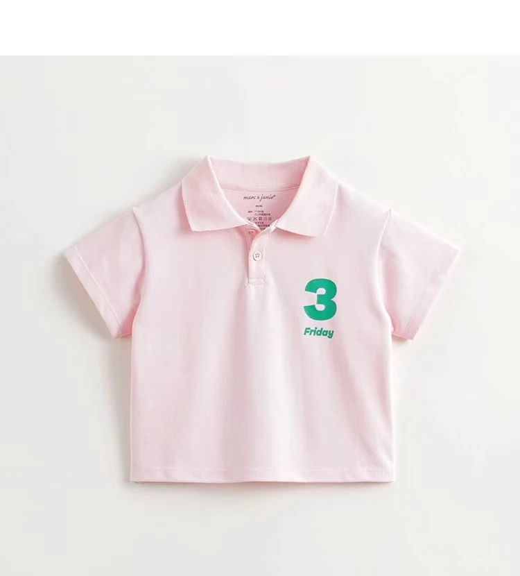 粉色休闲童装夏季polo衫洋气3和Friday宝宝翻领551050上衣小童