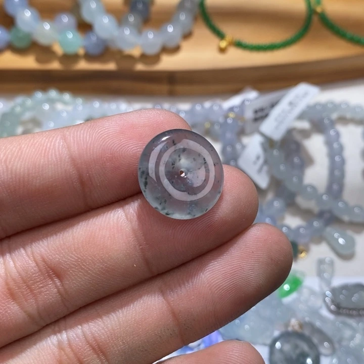 翡翠未镶嵌手链冰乌鸡平安扣
