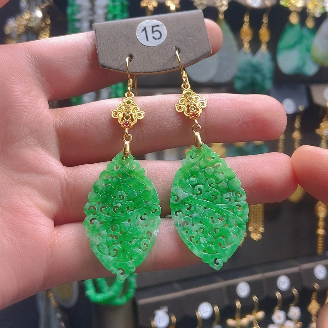 翡翠未镶嵌耳饰翡翠