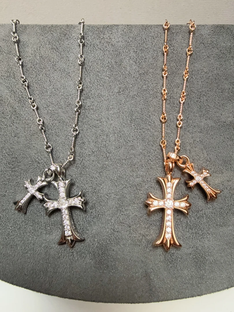 项链 V金高版本项链 双十字架项链 196