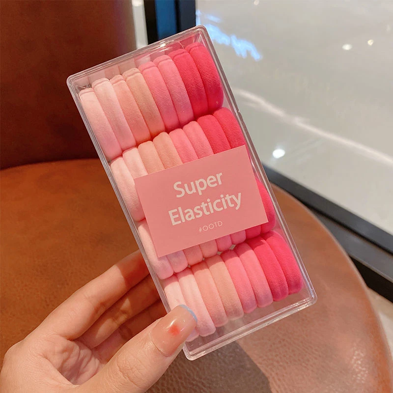 韩版简约高弹力无痕加粗橡皮筋发绳糖果色百搭女士