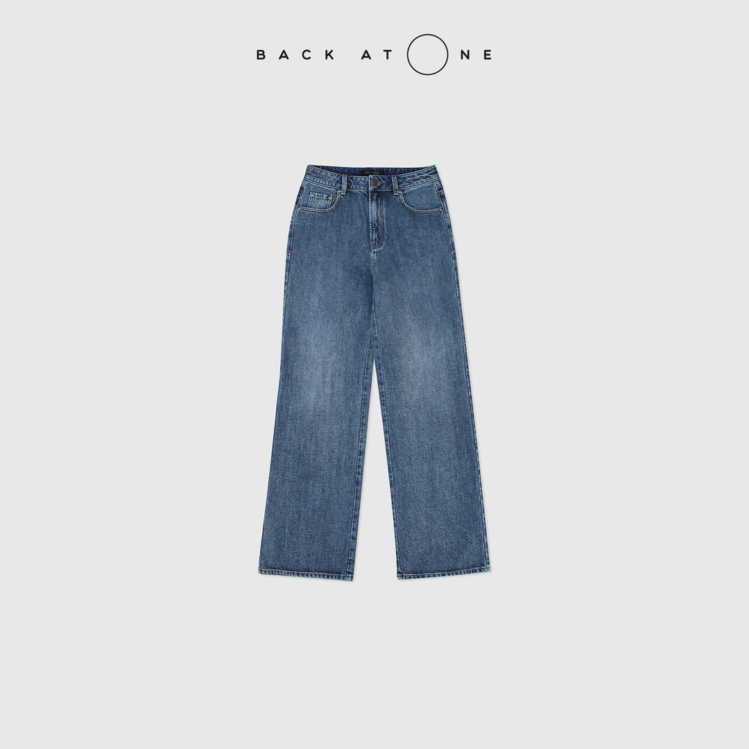 BACKATONE“巴黎工坊”缪系直筒柔软亲肤蓝色牛仔裤 BFF-2DI124C-C