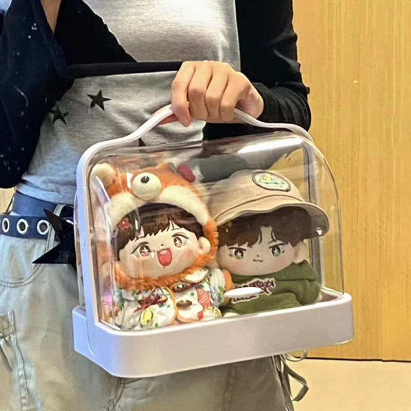 20厘米娃用收纳盒棉花娃娃15cm展示盒毛绒公仔玩偶透明防尘摇篮车