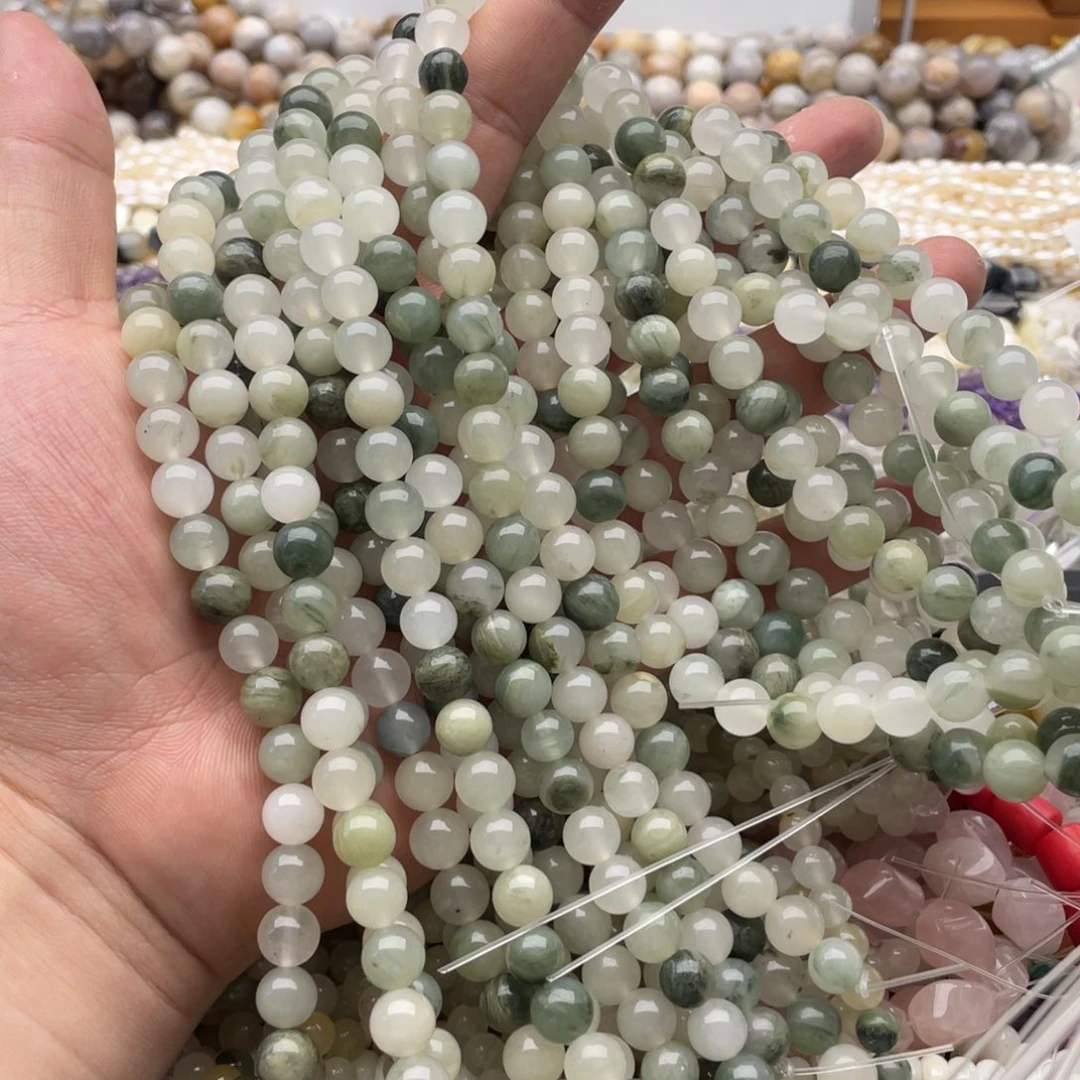 未镶嵌玛瑙/玉髓珠宝半成品两条装卡8mm天山翠圆珠