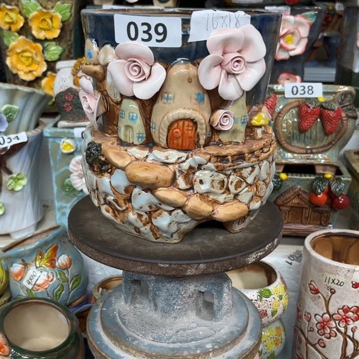 紫砂花盆粗陶材质多肉花盆