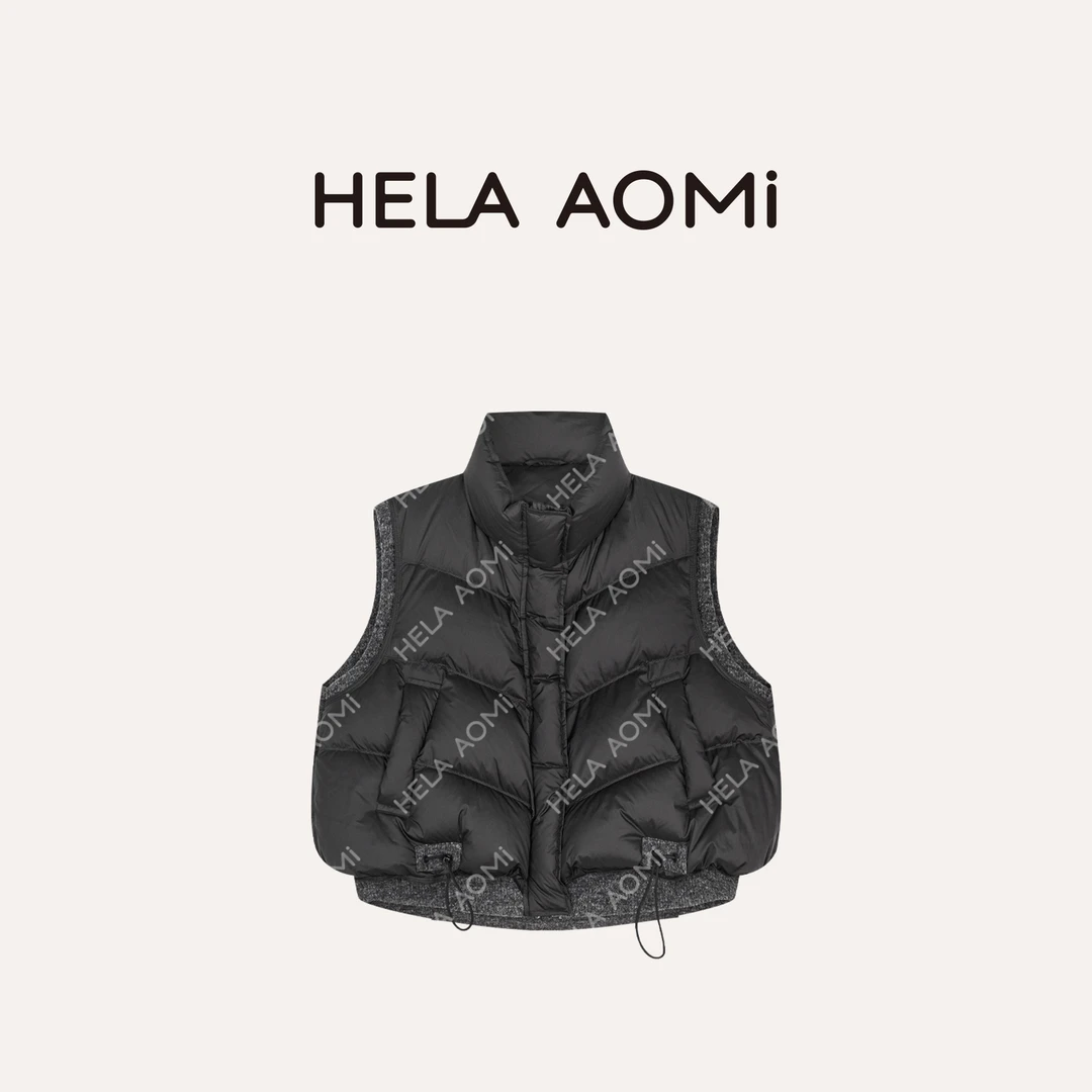 HELA AOMI “小香马甲羽绒”90白鸭绒无胆宽松剪裁马甲CY5DC07411