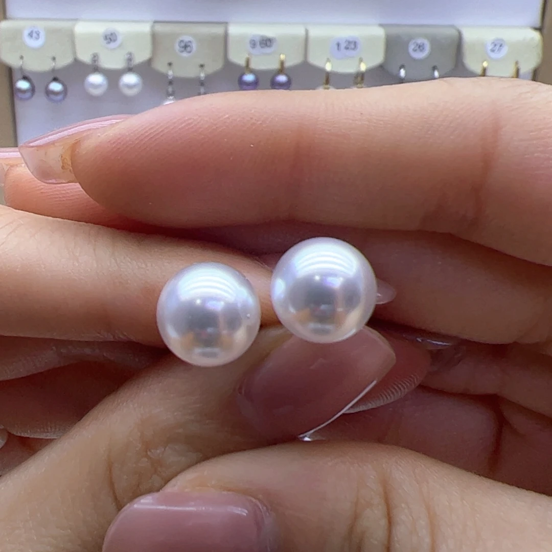 淡水珍珠耳饰银S925镶嵌