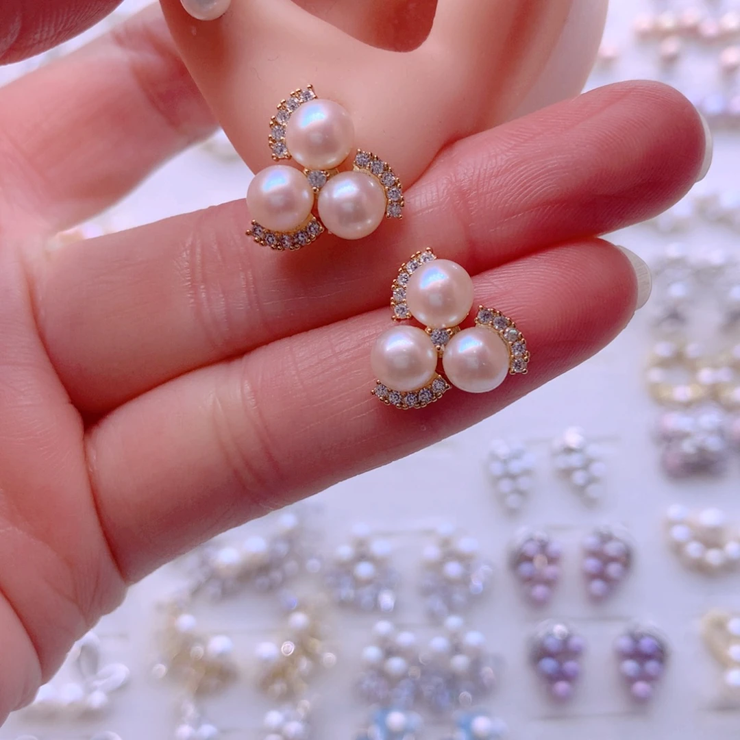 合金耳饰淡水珍珠