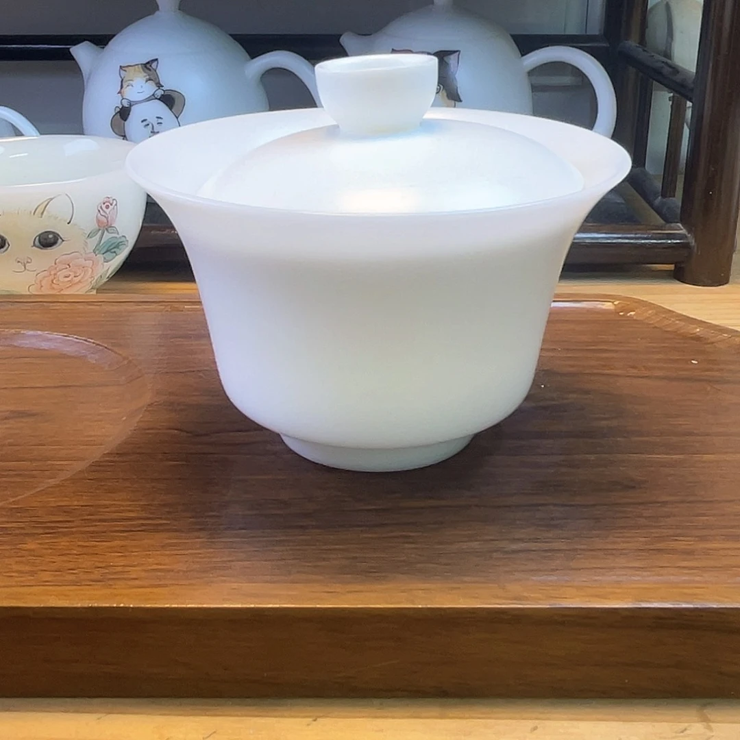 素烧高冰马蹄盖碗