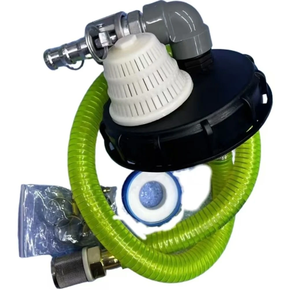 快拆接头吨桶盖(16厘米直径)带放气阀门小滤网一寸硅胶管1.5米