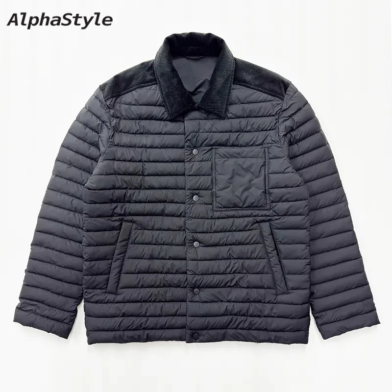 ALPHASTYLE 秋冬款新款夹棉百搭翻领棉服冬季必备外套男女同款
