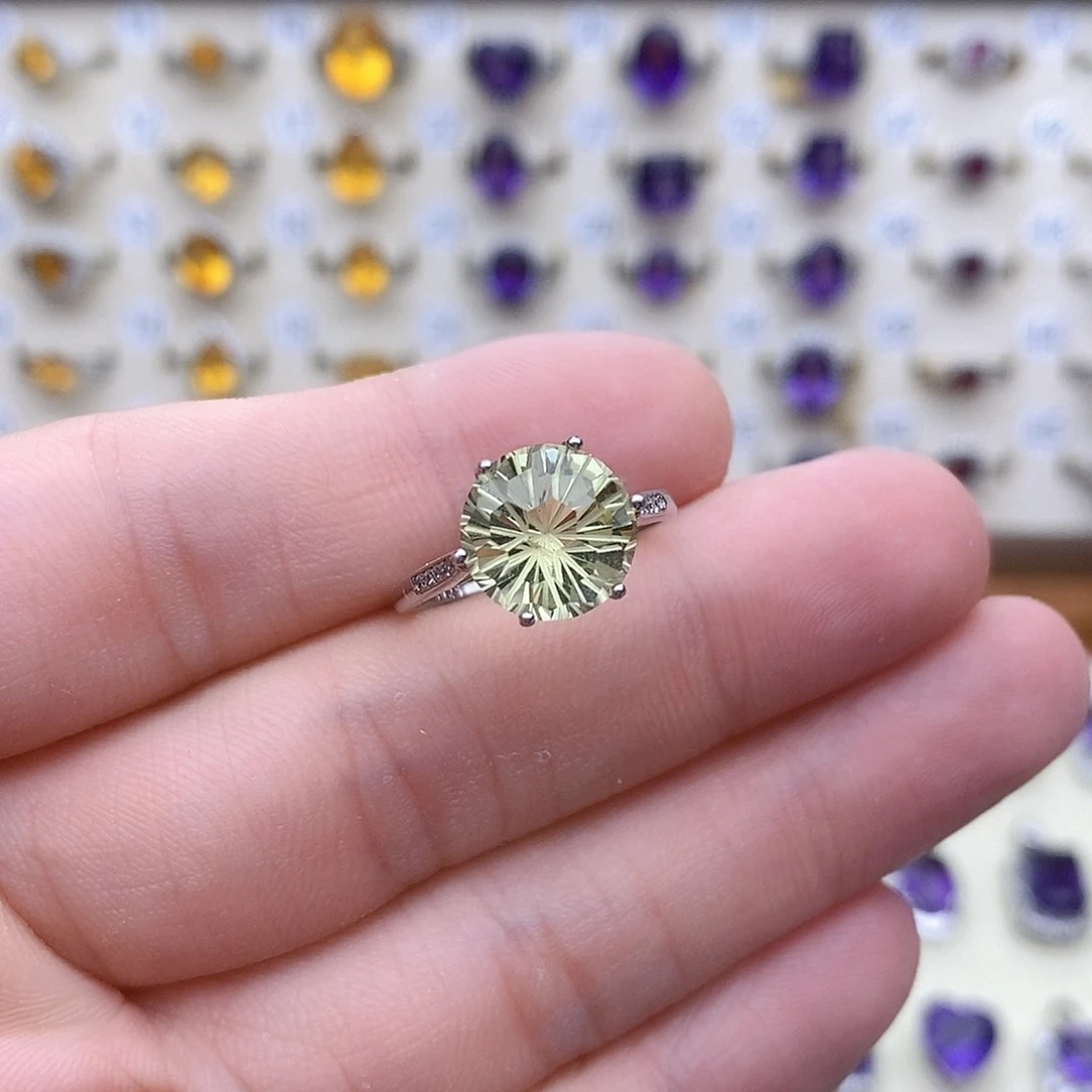 黄晶珠宝半成品银S925镶嵌