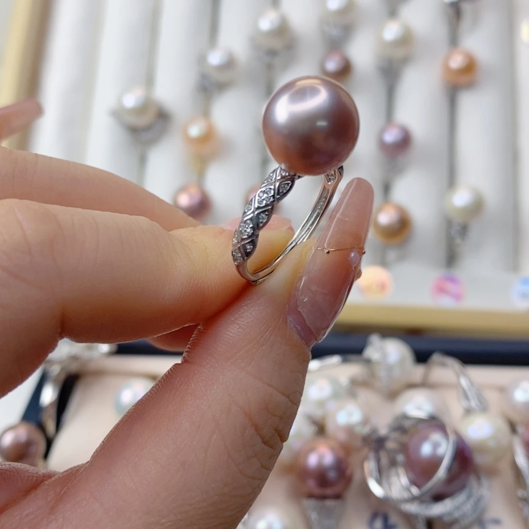 淡水珍珠戒指银S925镶嵌
