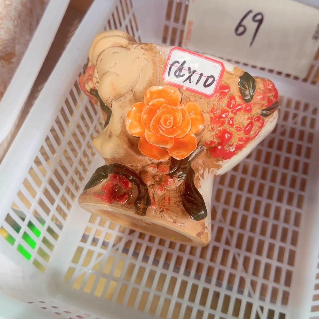紫砂花盆粗陶绿醋