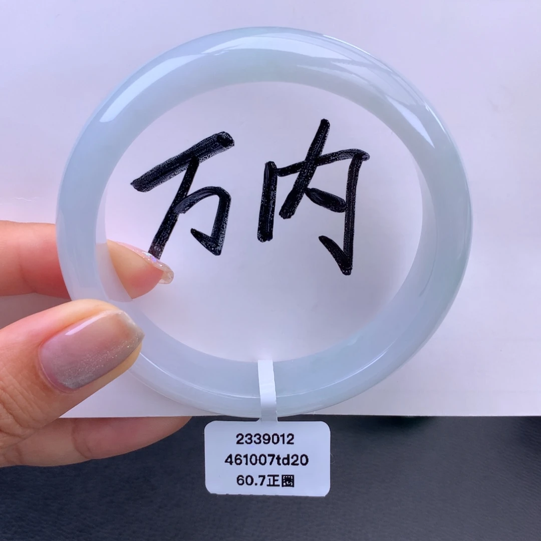翡翠未镶嵌手镯细糯化白月光大圈手镯