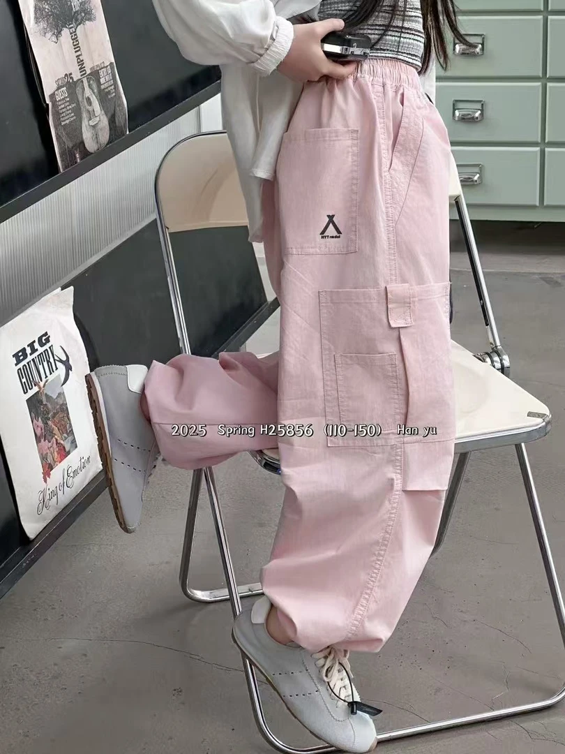 女童工装裤2025春秋装新款儿童春季外穿长裤女孩洋气春装休闲裤子