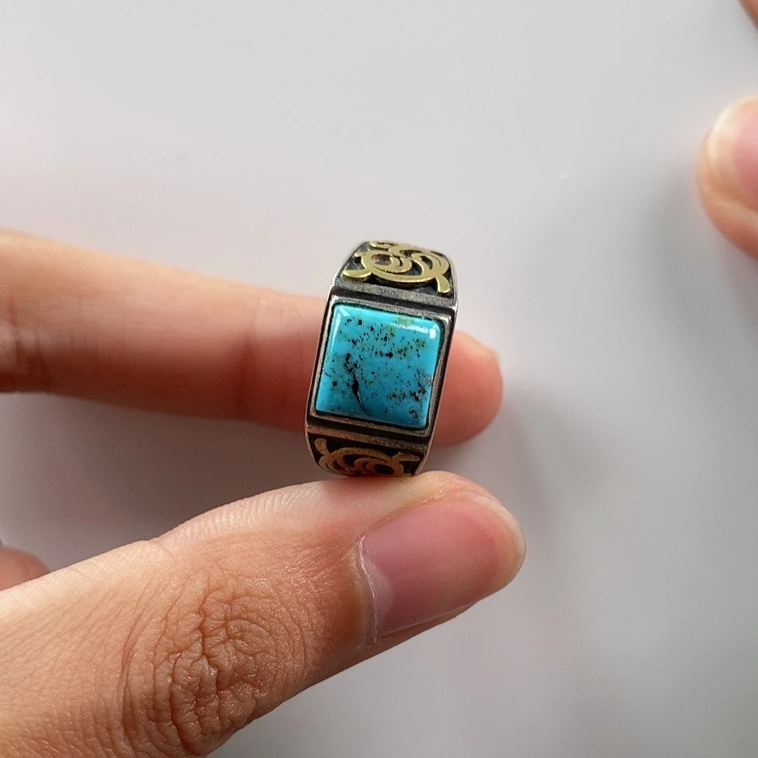 绿松石珠宝奇石银S925镶嵌