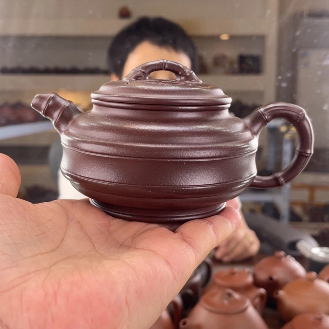 紫砂茶壶四号井底槽清竹鼓220cc左右