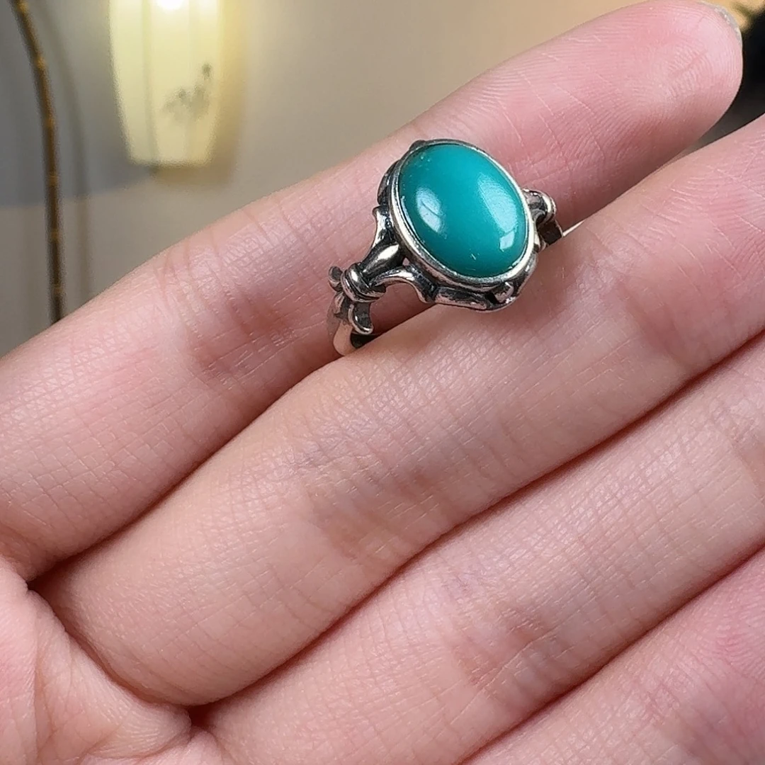 绿松石银S925镶嵌珠宝奇石17