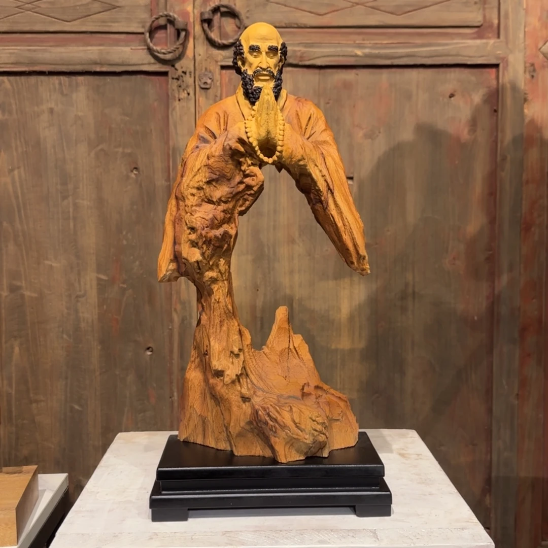 ****定香樟木香樟木达摩祖师摆件