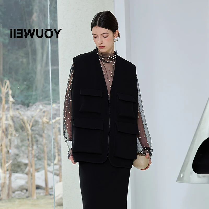 有尾YOUWEI（线上专属）钉珠黑色时尚长袖上衣Y1225123过冬女孩