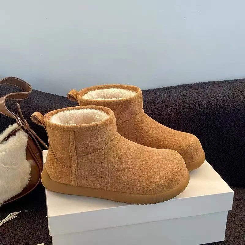 【鞋爱】3896土豆韩版学院风纯色防水加绒保暖防滑雪地靴女冬季棉鞋