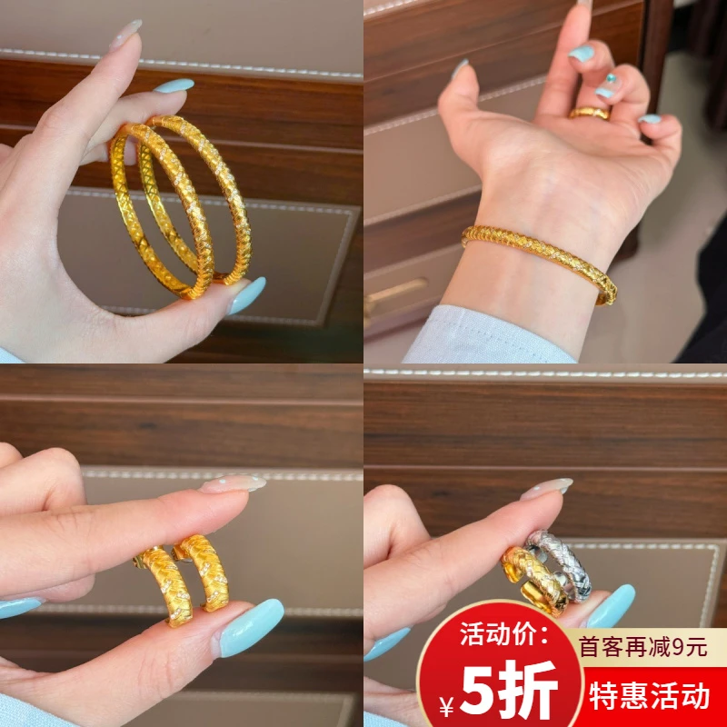 黄铜戒指 法式复古轻奢高级感编织麦穗戒指女小众设计时尚气质