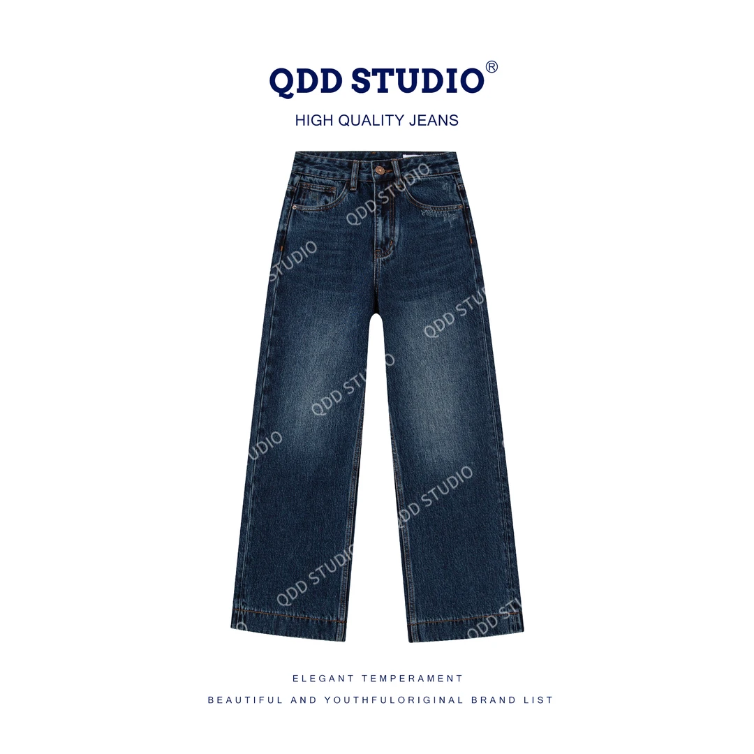 2025【赛？琳】秋冬厚款线下同款-复古时尚深蝶蓝牛仔裤女装5555
