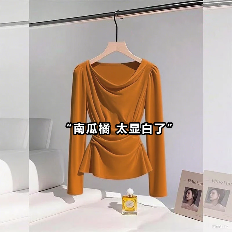 法式轻奢时尚百搭长袖衬衫女秋季新款洋气减龄上衣轻熟风别致小衫