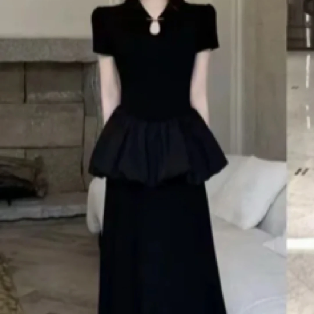 【胖胖卿】大码国风盘扣上衣+半身裙