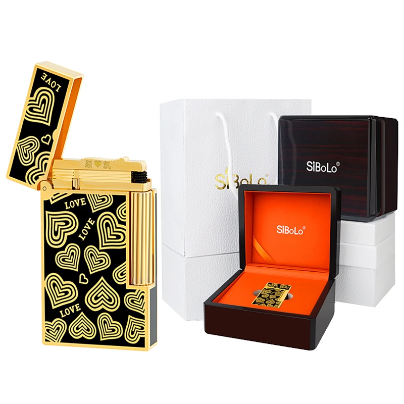 心之恋雪茄朗声打火机充气侧滑点火高档男士打火机送男友老公