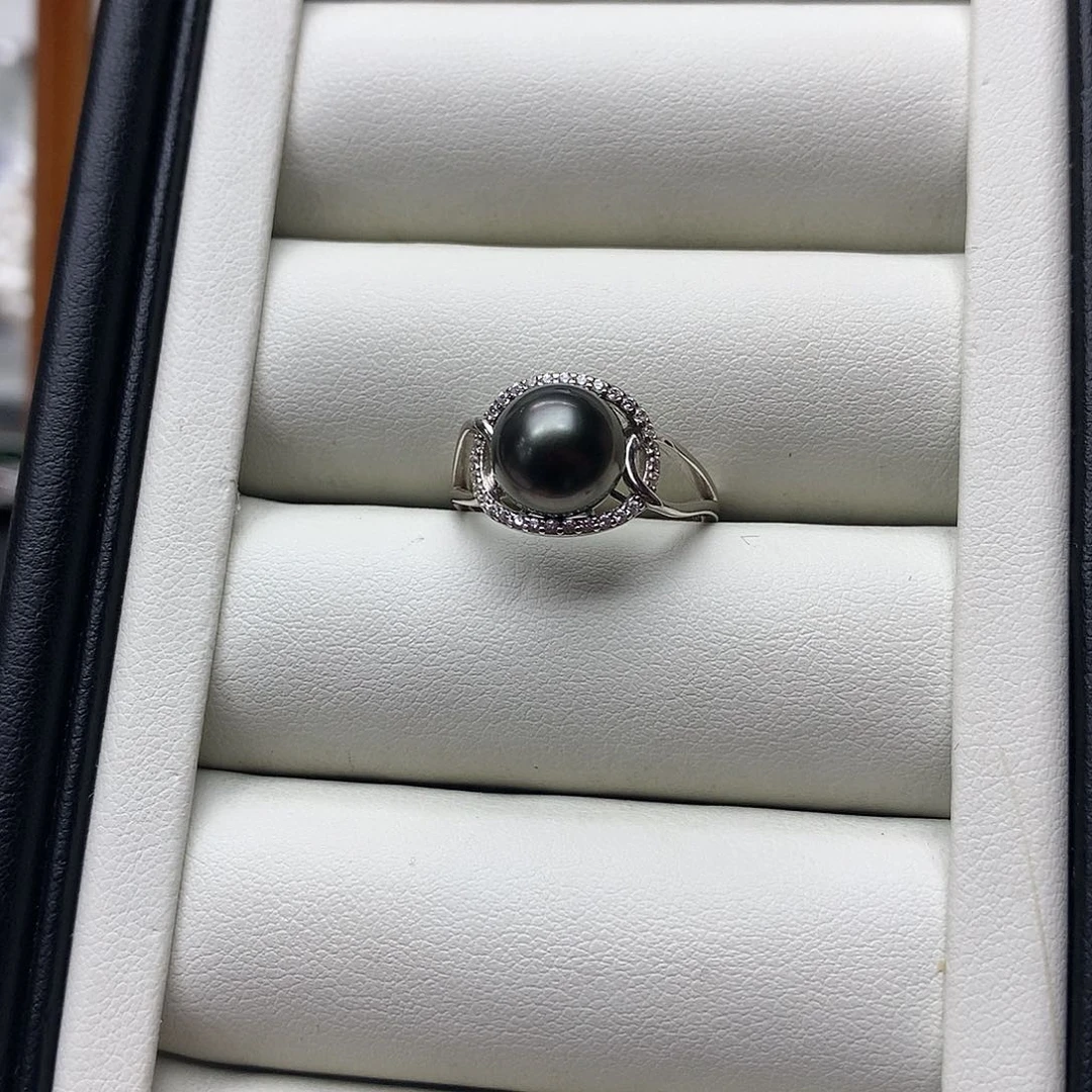 海水珍珠戒指银S925镶嵌