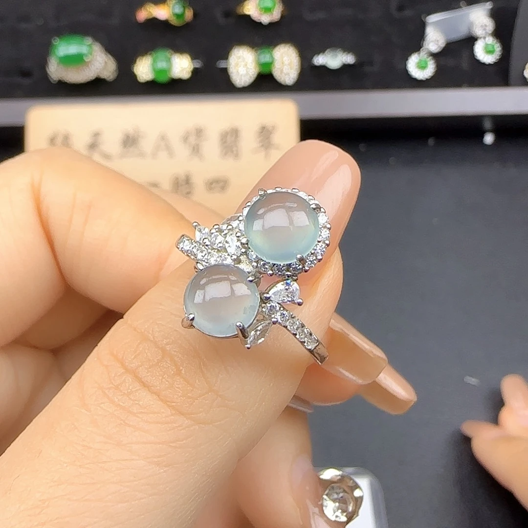 银S925镶嵌戒指翡翠