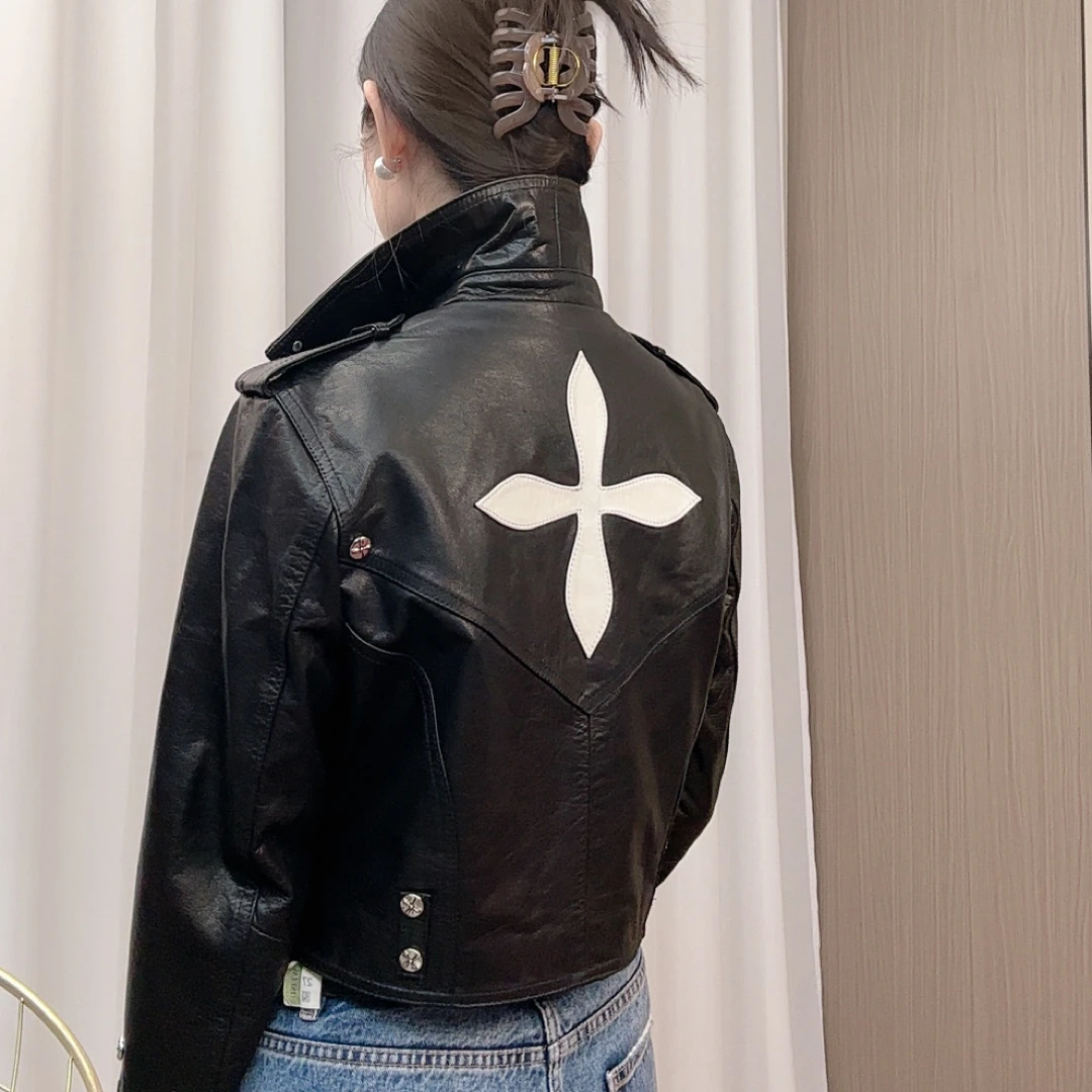 真皮皮衣外套洋气女
