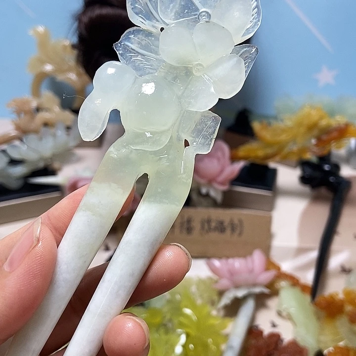 b***y未镶嵌岫玉发饰发簪