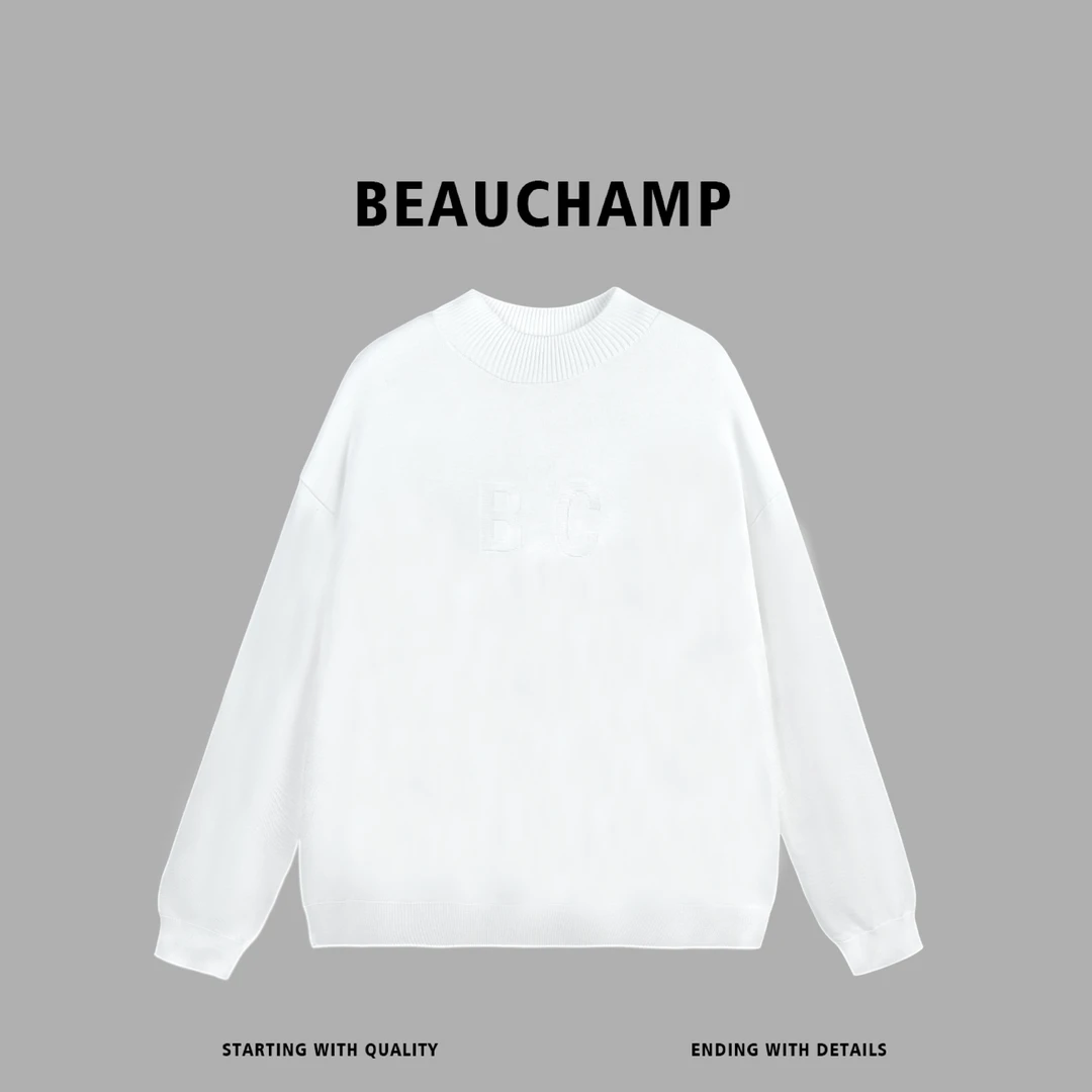 Beau champ品牌 休闲春秋季时尚纯色情侣长袖毛衣打底7006#