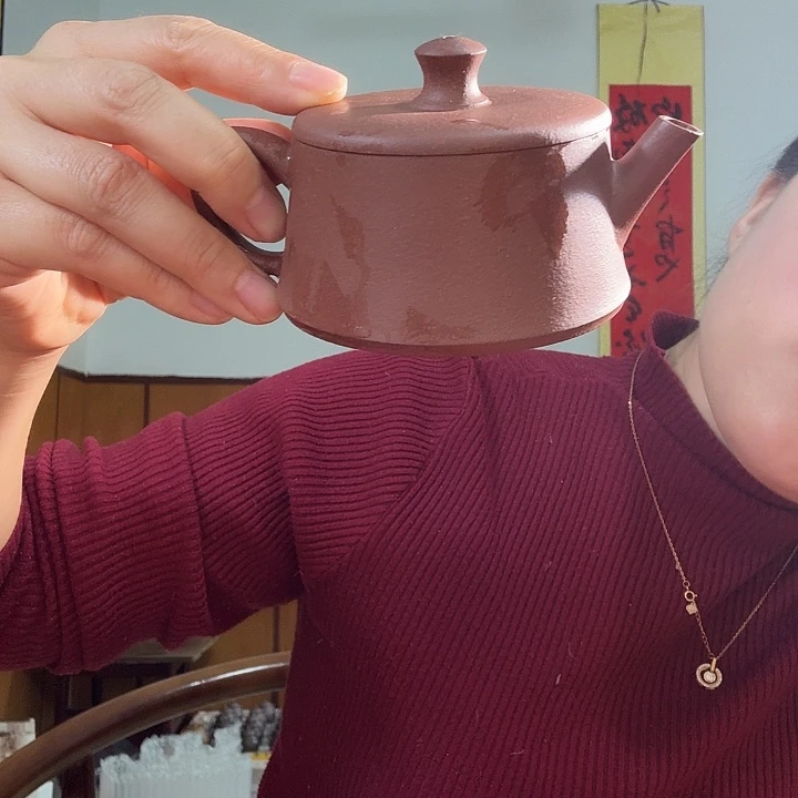 紫砂茶壶紫泥底槽青云柱150cc