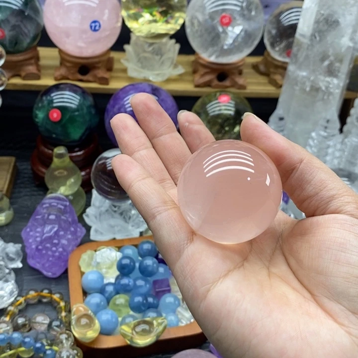 M***a石材天然粉水晶球