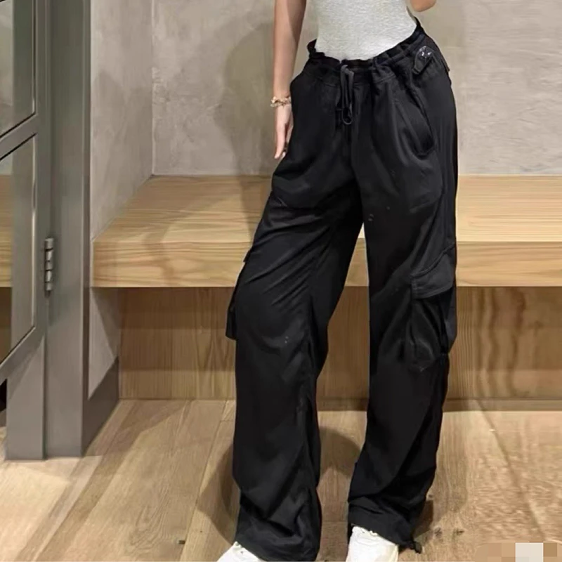 lu家轻盈透气速干防晒工装伞兵裤女夏松紧腰2025炸街潮款裤子女